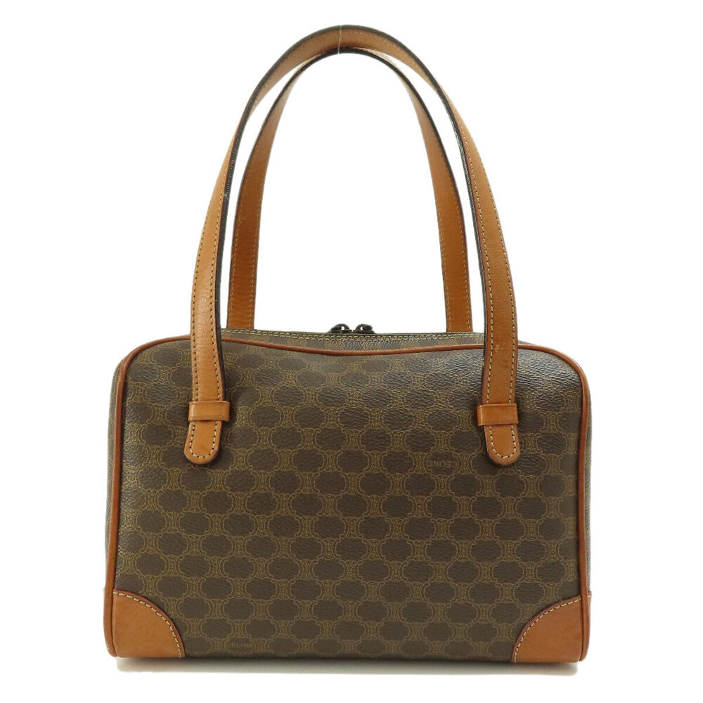 Celine Handbag Macadam Brown Boston Leather